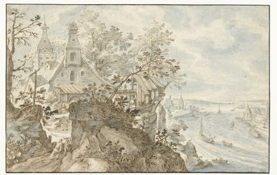 左にチャペルのある川 作： Pieter Stevens (I)