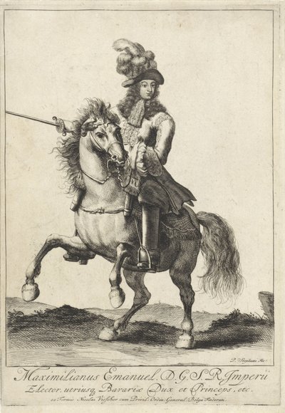 バイエルン選帝侯マクシミリアン2世エマヌエルの騎馬肖像 作： Pieter Stevens (vermeld in 1689)