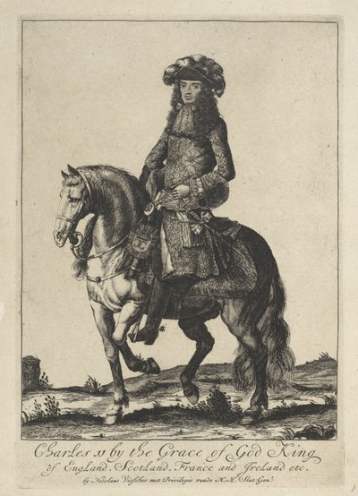 イングランド王チャールズ 2 世の騎馬像 作： Pieter Stevens (vermeld in 1689)