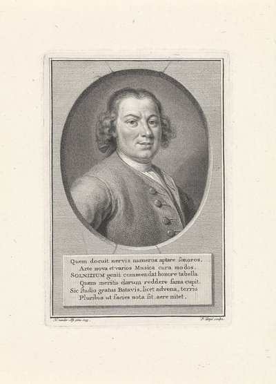 作曲家の肖像アントンヴィルヘルムソルニッツ1708-1752年、c。 1750 作： Pieter Tanjé