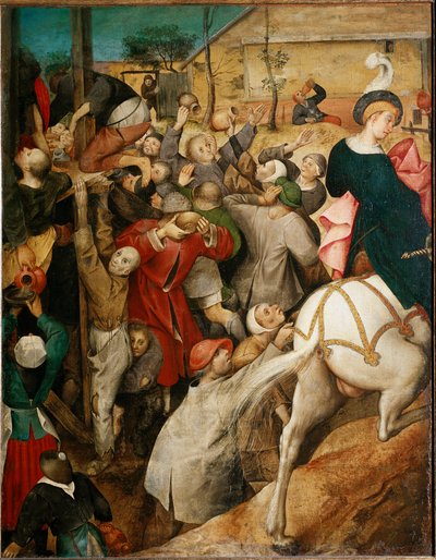 サン・マルタンのワイン、詳細。(木に油彩 作： Pieter Bruegel the Elder