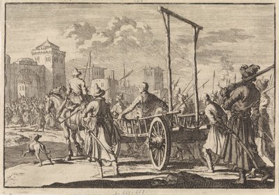 ステファン・ラジンと彼の兄弟のフロルがモスクワの鉄の檻に到着、1671年、1698年 作： Pieter Van der Aa