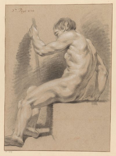 横から見た裸の男性の着席 (3等賞 1770年) 作： Pieter Wagenaar (II)