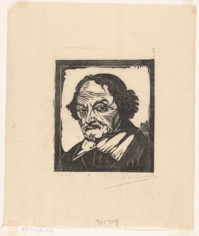 Joost van den Vondelの肖像 作： Pieter Willem van Baarsel (signed by artist)