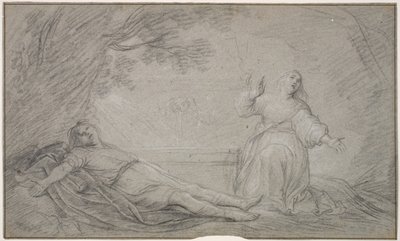 若い男の死を嘆く女性の神話のシーン 作： Pieter de Grebber