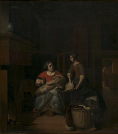 メイドを指導する主婦 作： Pieter de Hooch