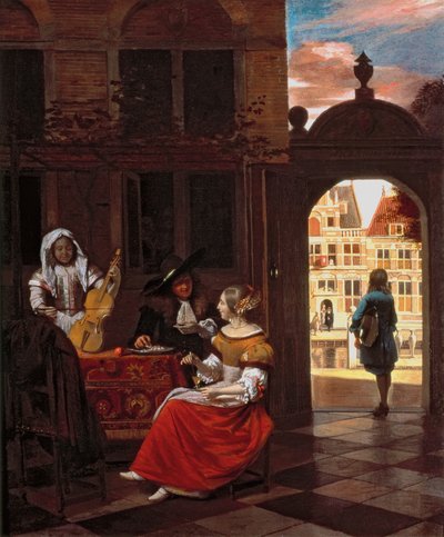 ミュージカルパーティー、1677年 作： Pieter de Hooch