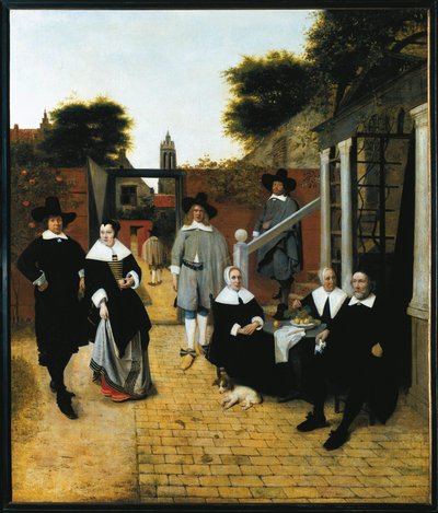 デルフトのブルジョワ一家の群像（油彩・キャンバス、1662年頃 作： Pieter de Hooch