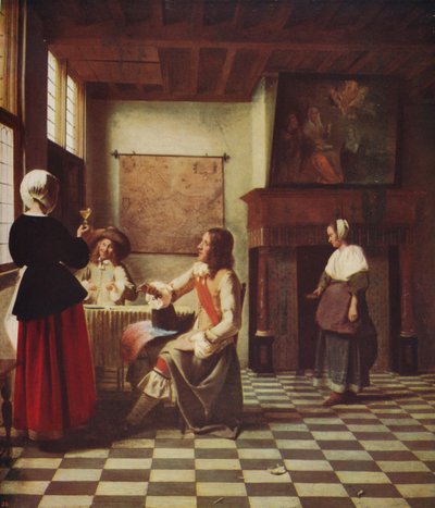 ダッチハウスのインテリア、c1658、c1915 作： Pieter de Hooch