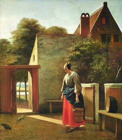 中庭のしもべ、1660年頃 作： Pieter de Hooch
