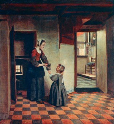 パントリーの子供を持つ女性、c1660 作： Pieter de Hooch