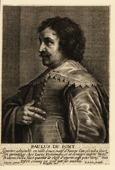 フランドル地方の彫刻家・画家、パウルス・ポンティウスの肖像 作： Pieter de II Jode