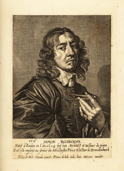 オランダ黄金時代の建築家・作家、サイモン・ボスボームの肖像 作： Pieter de II Jode