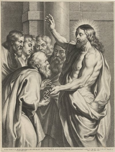キリストはペテロに鍵を与える 作： Pieter de Jode (I)