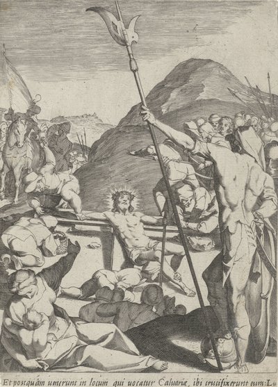十字架につけられたキリスト キリストの受難（シリーズタイトル） Passionis et resurrectionis (シリーズタイトル) 作： Pieter de Jode (I)