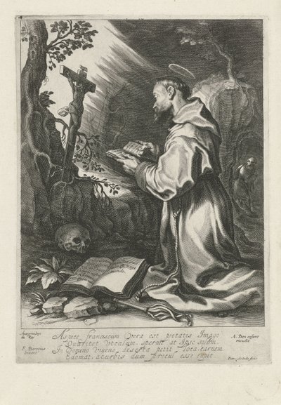 十字架の前で跪く聖フランチェスコ 作： Pieter de Jode (I)