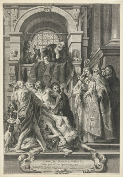 H.マルティヌスは憑依した人を癒す 作： Pieter de Jode (II)