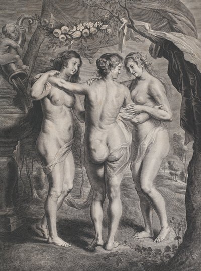 三美神、カリフォルニア州。 1630-74。 作： Pieter de Jode II