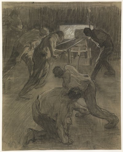 高炉で働く 6 人の労働者 作： Pieter de Josselin