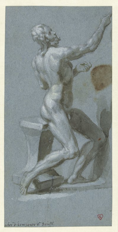 右に座っている裸の男 作： Pieter de Kempener