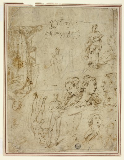 人物と頭部のスケッチ 作： Pieter de Molijn