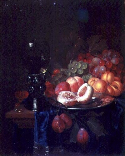 果実と貝類の静物画（油彩・キャンバス） 作： Pieter de Ring