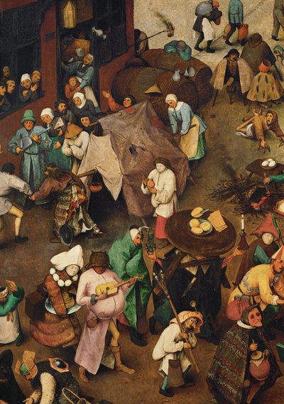 カーニバルと四旬節の戦い...（オーク材に油彩） 作： Pieter the Elder Bruegel