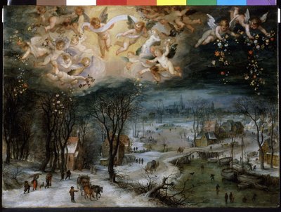 冬の風景」ピーテル・ブリューゲル（Pieter Bruegel the Elder）（1525/30 - 1569）の作品。 作： Pieter Bruegel the Elder