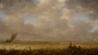 漁船と浅瀬の海 1640年頃（油彩・パネル） 作： Pieter the Elder Mulier