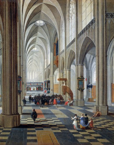 Peeter Neefs Elder (1578 年頃 - 1656 年から 1661 年の間) によるアントワープ大聖堂の内部、詳細 作： Pieter the Elder Neefs