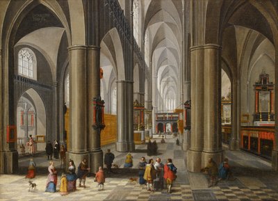 人物のいる大聖堂の内部 作： Pieter the Elder Neefs