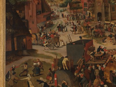 セントヒューバートとセントアントニーを称える演劇と行列のある村の祭典 作： Pieter Brueghel the Younger