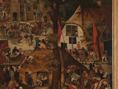 セントヒューバートとセントアントニーを称える演劇と行列のある村の祭典 作： Pieter Brueghel the Younger
