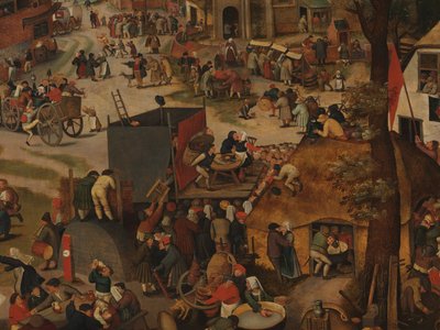 セントヒューバートとセントアントニーを称える演劇と行列のある村の祭典 作： Pieter Brueghel the Younger