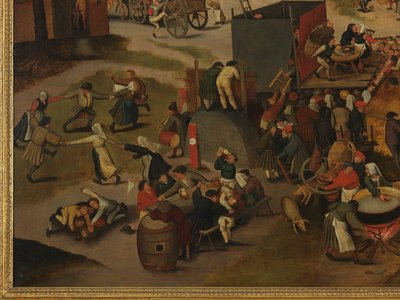セントヒューバートとセントアントニーを称える演劇と行列のある村の祭典 作： Pieter Brueghel the Younger