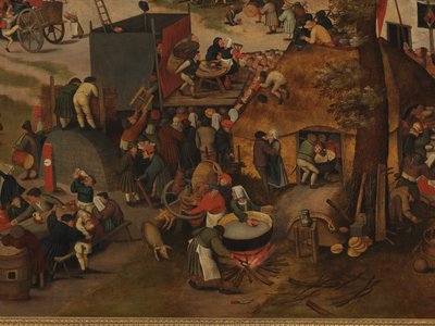 セントヒューバートとセントアントニーを称える演劇と行列のある村の祭典 作： Pieter Brueghel the Younger