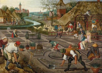 春」パー・ブリューゲル、ピーテル、ザ・ヤング（1564-1638）。木に油彩、サイズ：41,9x57,2、1625-1630年頃、個人蔵 作： Pieter the Younger Brueghel