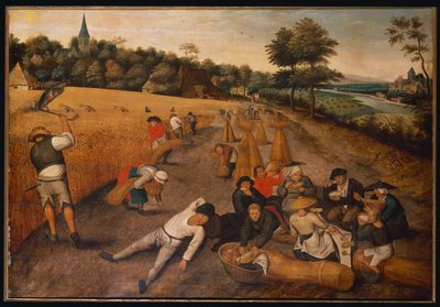 夏：トウモロコシ畑で働く人と食べる人、1624年 作： Pieter Brueghel the Younger