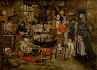 農民訪問（オイル） 作： Pieter the Younger Brueghel