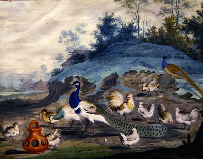 絵に描いたような風景の中にいるエキゾチックな鳥たち(2) 作： Pieter the Younger Holsteyn