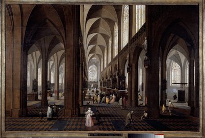 アントワープのカテドラル内部の様子 ピーテル・ネフス・ザ・ジューン（1620-1675）の絵 作： Pieter the Younger Neefs