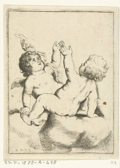 雲の上の天使と子供 作： Pieter van Avont