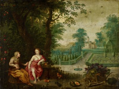 VertumnusおよびPomona（銅に油彩） 作： Pieter van Avont
