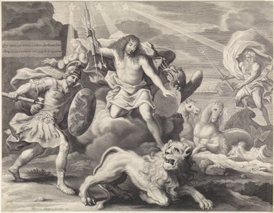 ジュピターとしてのルイ 14 世を寓意的に表現したプロモーション プリント、1659 年 作： Pieter van Schuppen
