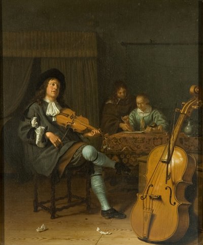 ミュージックパーティー、1675年頃（パネルに油彩） 作： Pieter van Slingelandt