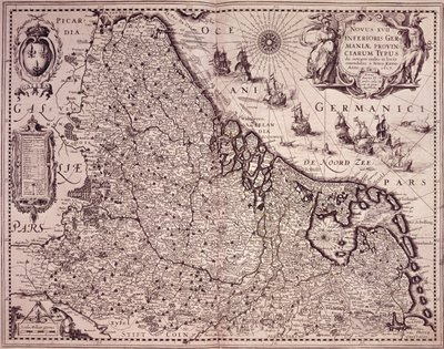 オランダ連合州の地図 (彫刻) 作： Pieter van den Keere