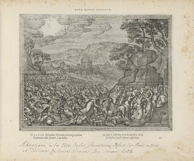Abraham bevrijdt ロト 良い心の助け (オブジェクトのタイトル) 両約聖書の聖印と主な歴史（旧約聖書）（連載タイトル） 本の絵と図（連載タイトル） 作： Pieter van der Borcht (I)