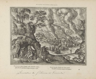 Vernietiging van Sodom en Gomorrah / Lot en zijn dochters 永遠の正義のモニュメント (オブジェクトのタイトル) 両約聖書の聖印と主な歴史（旧約聖書）（連載タイトル） 本の絵と図（連載タイトル） 作： Pieter van der Borcht (I)