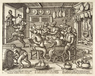 ファットキッチン、パブ。 C. 1585 作： Pieter van der Borcht