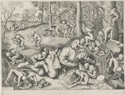サルに奪われた行商人 作： Pieter van der Heyden